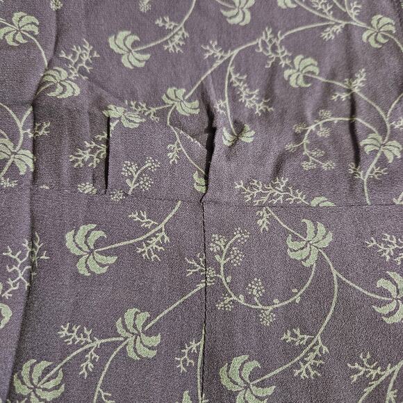 Sundance Womens 10 Silk Floral Maxi Dress Retro Botanical Palm Tree Belted Green - Picture 12 of 16